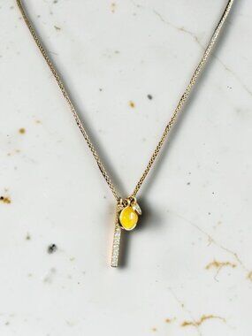 Quartz Three Charm Pendant Necklace
